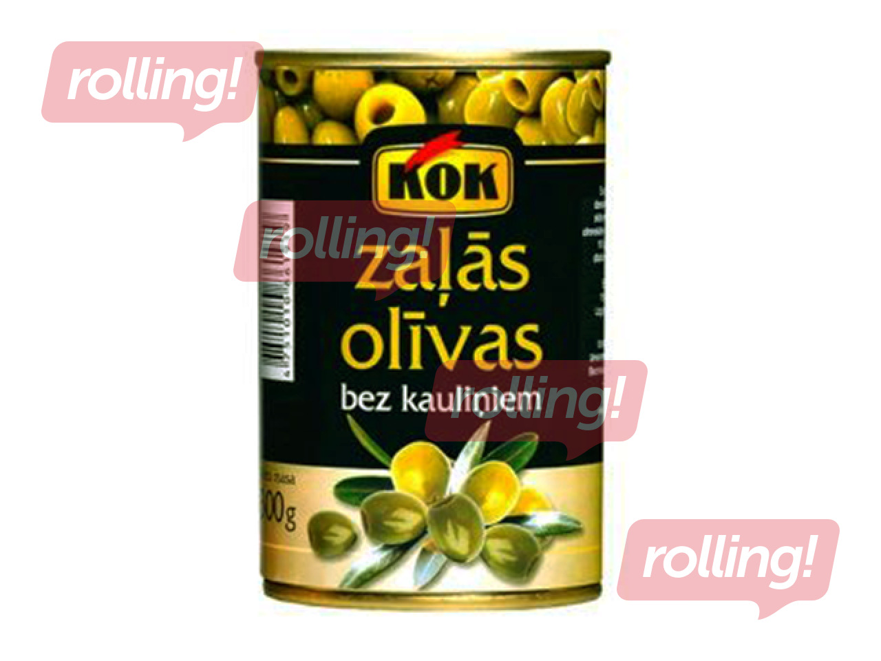 Olīvas, KOK, zaļās, bez kauliņiem, 300g