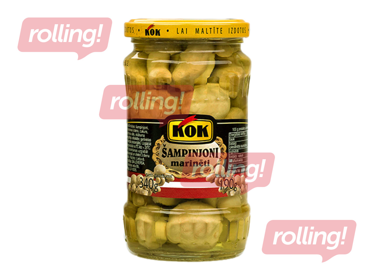 Konservēti šampinjoni, KOK, 340g