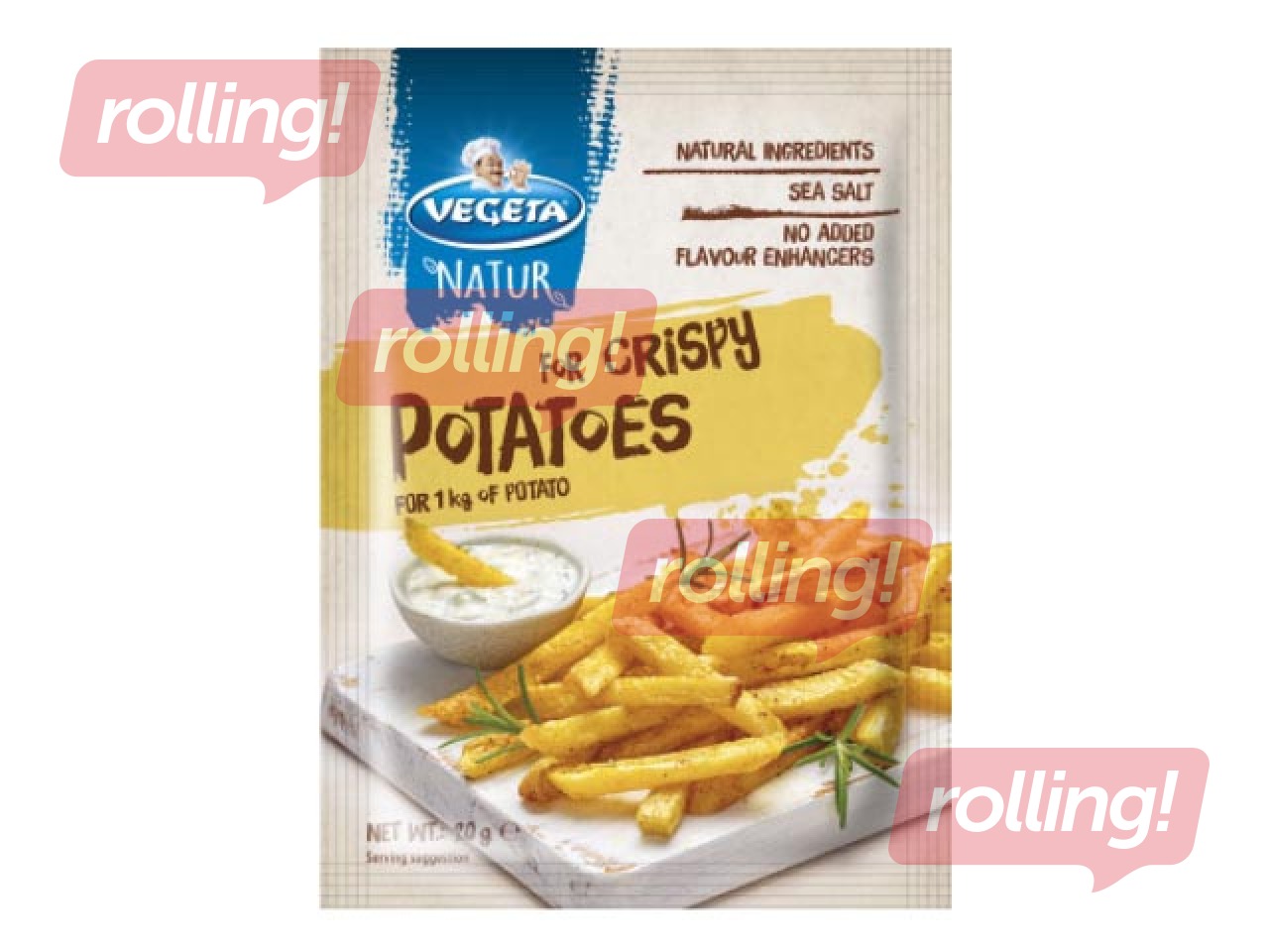 Garšvielu maisījums Vegeta, Natur, kraukšķīgiem kartupeļiem, 20g