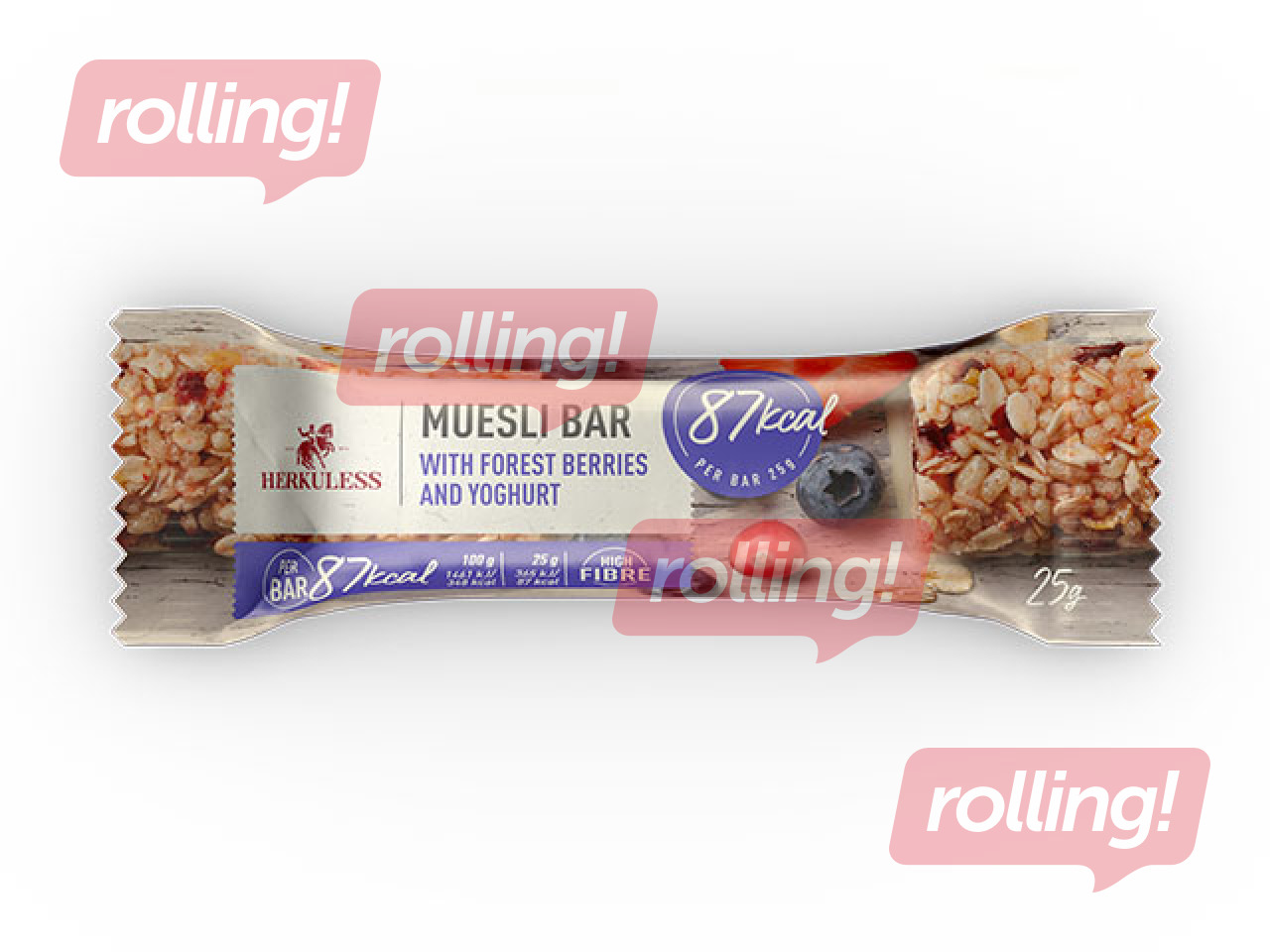 Musli Herkuless Muesli Bar, wild berries, 25g