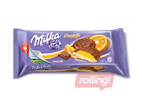 Cepumi Milka Jaffa ar apelsīnu želejas pildījumu, 147g