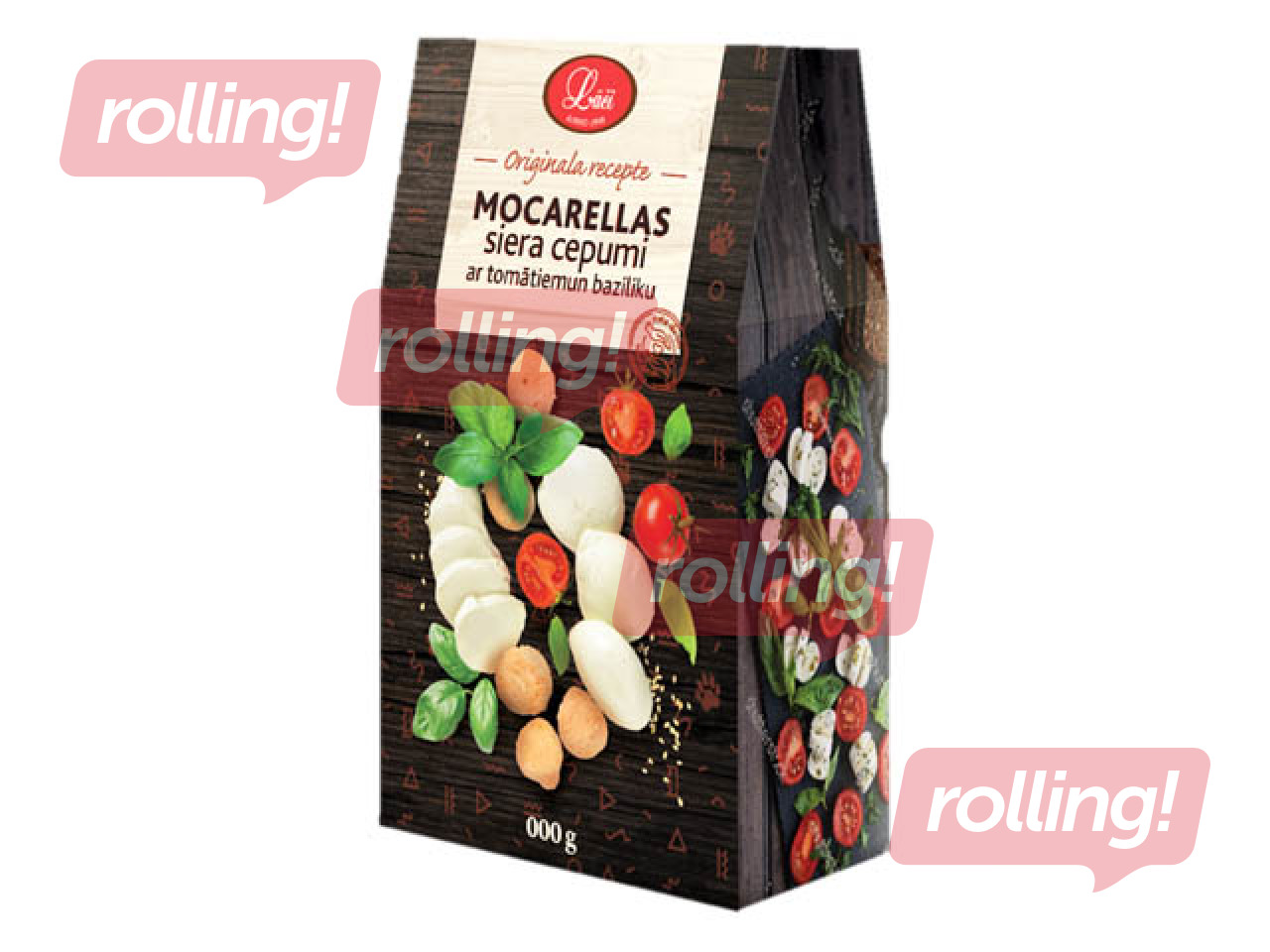 Cepumi Lāči mocarellas siera ar tomātiem un baziliku, 140g