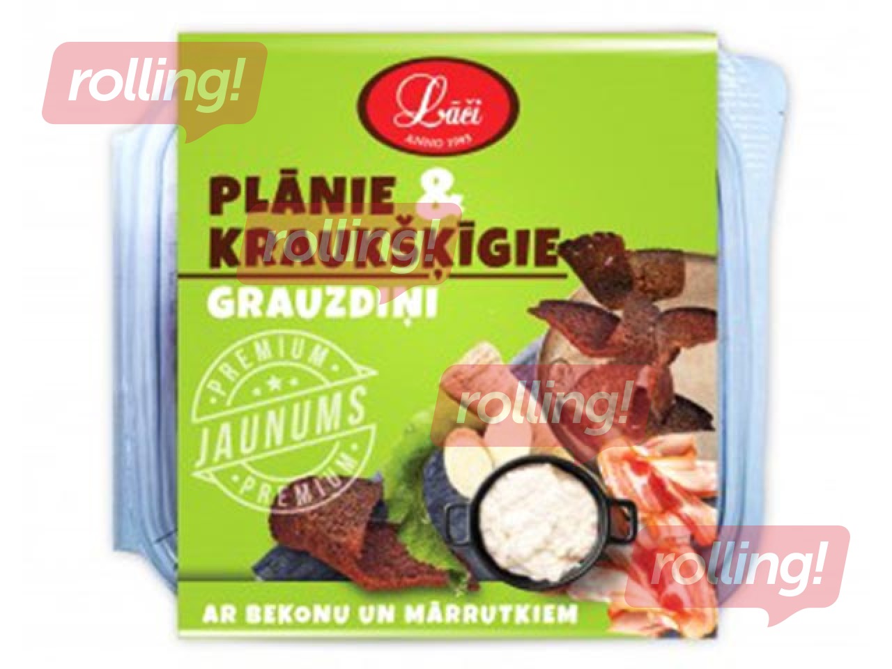Grauzdiņi plānie un kraukšķīgie ar bekonu Lāči, 100g