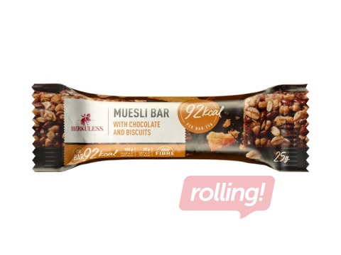 Batoniņš Herkuless Muesli Bar, ar šokolādi un cepumiem, 25g
