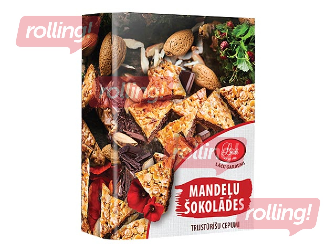 Kolmnurksed mandli-šokolaadiküpsised, Lāči, 220 g.