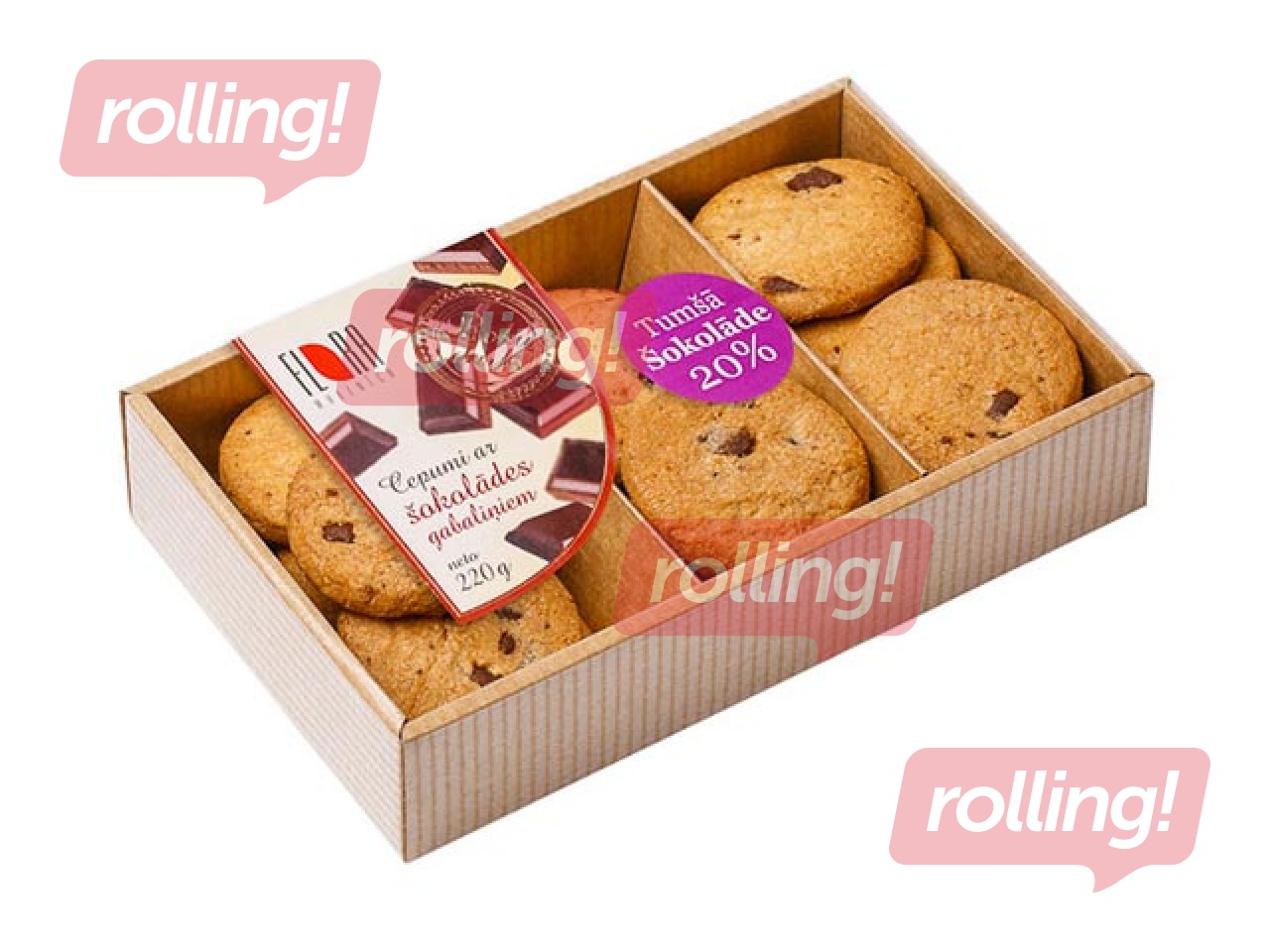 Liivaküpsised Flora šokolaadilaastudega, 220 g