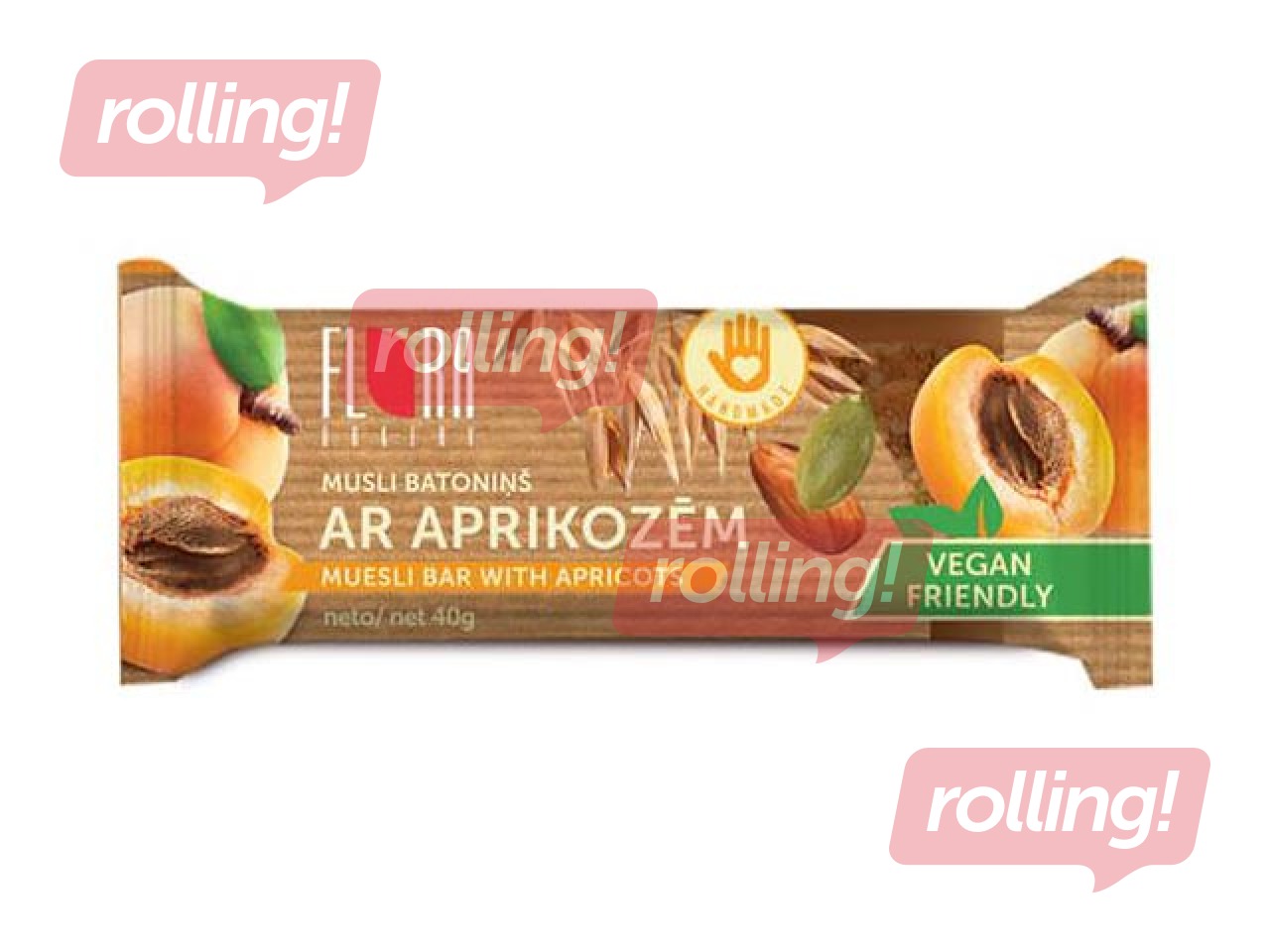 Batoniņš Flora, musli ar aprikozēm, 40g
