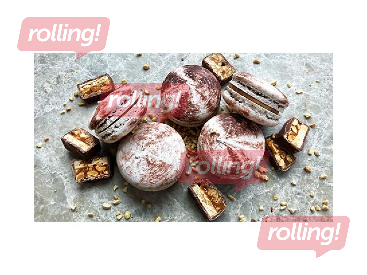 Macaroons Snikers, Sala, 6 pcs.