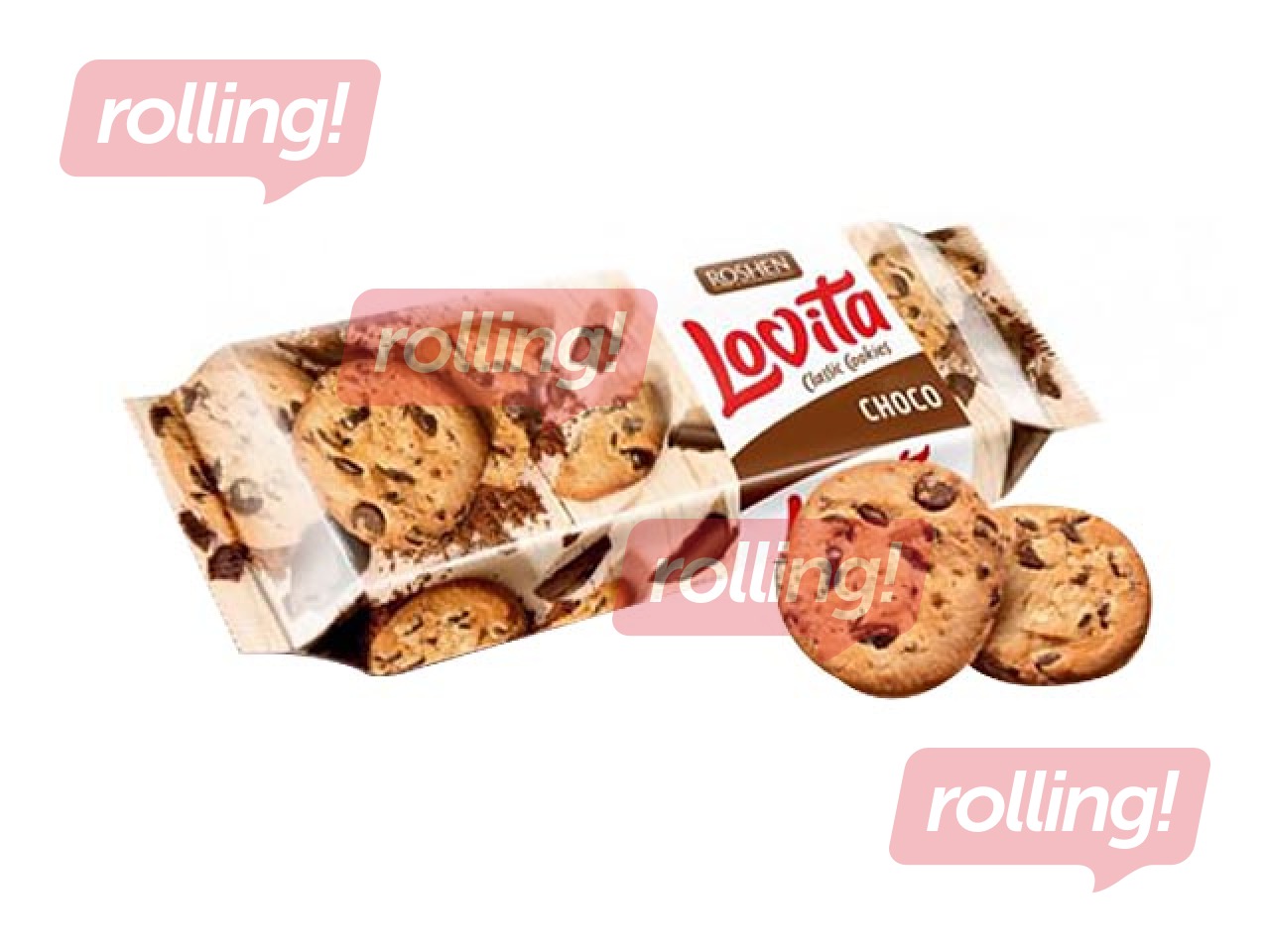 Cepumi Roshen Lovita ar šokolādes gabaliņiem, 150g