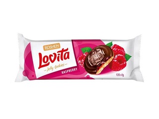 Biscuits Lovita with raspberry jelly, Roshen, 135g