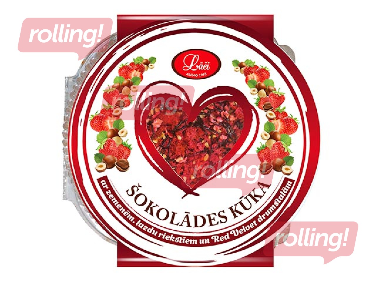 Torte šokolādes ar zemenēm un riekstiem, Lāči, 500g