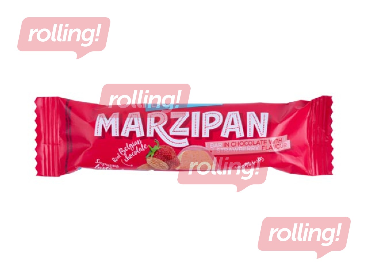 Batoniņš Skrīveru, marcipāna, šokolādē ar zemeņu garšu, 40g