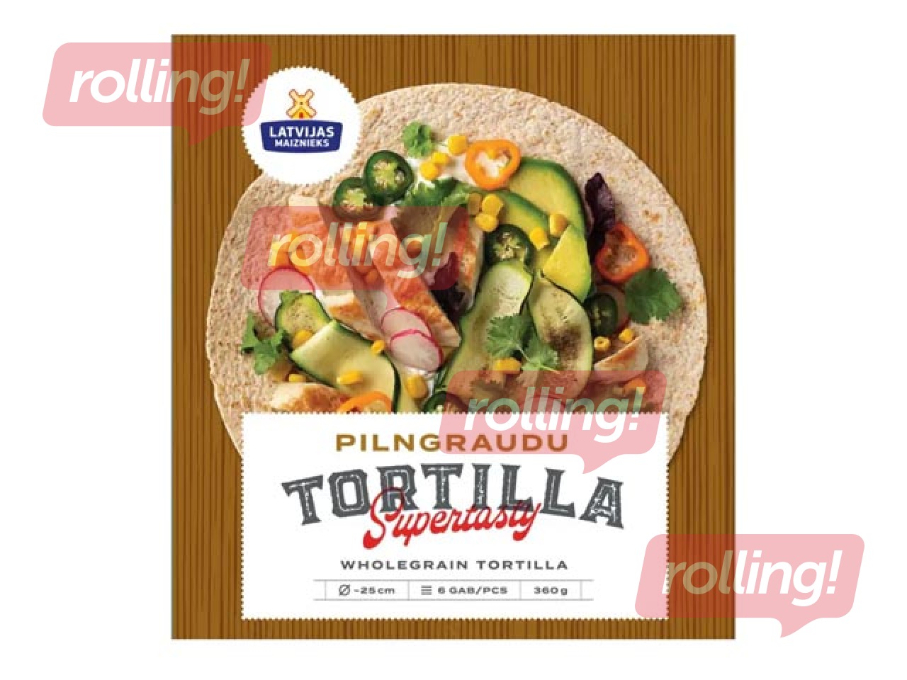 Pilngraudu kviešu tortilja, Latvijas maiznieks, 360g, 6 gab.