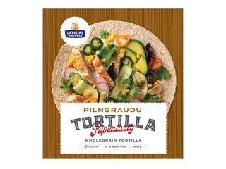 Цельнозерновая пшеничная тортилья, Latvijas maiznieks, 360г, 6 шт.