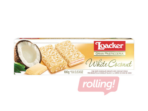 Vahvlid Loacker, Patisserie White Coconut, 100g