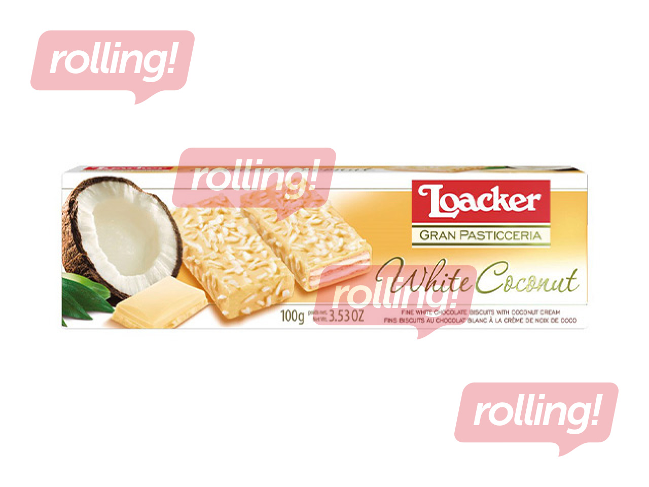 Vahvlid Loacker, Patisserie White Coconut, 100g