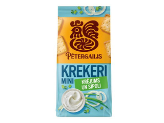 Crackers, Pētergailis, with sour cream and onion flavour, 72g
