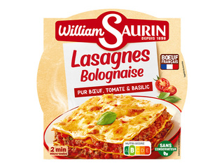 Lasanje Bolognese kastmes William Saurin, veiselihaga, tomatite ja basiilikuga, kausis, 300g