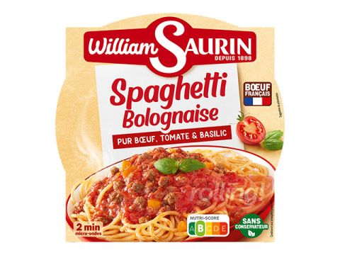 Spageti Boloņas mērcē William Saurin, ar liellopa gaļu, trauciņā, 300g