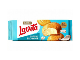 Cookies Lovita Blondie Brownie with coconut, Roshen, 152g