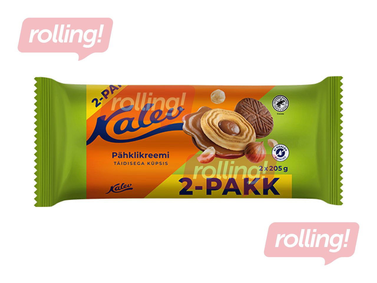 Cepumi Kalev ar riekstu krēma pildījumu, 2 iepakojumi, 410g