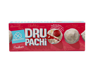 Red Velvet cookies Skrīveru Saldumi Drupachi, with milk cream, cookie pieces, in milk glaze, 128g
