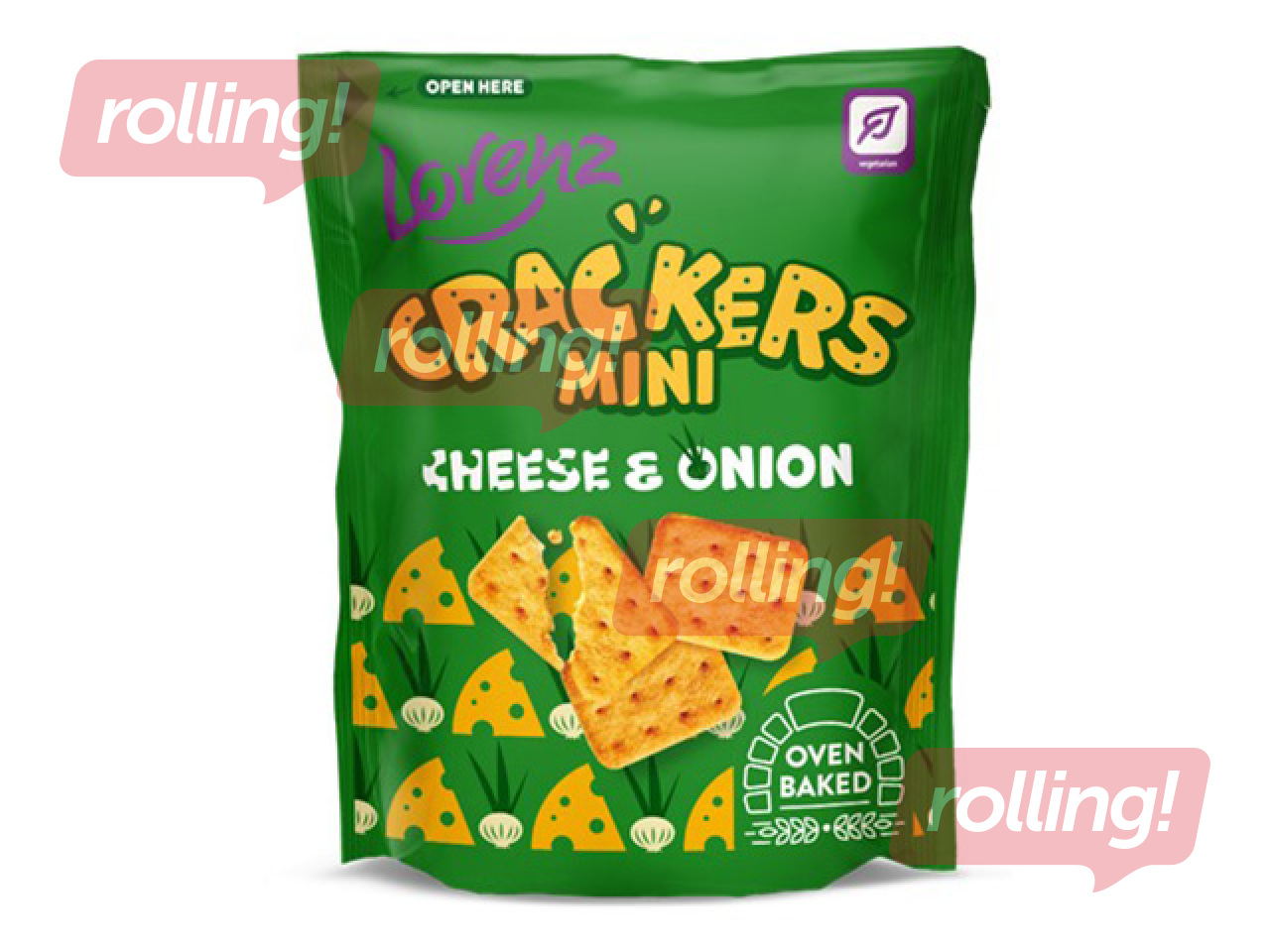 Cepumi Lorenz Mini, krekeri ar siera un sīpolu garšu, 100g