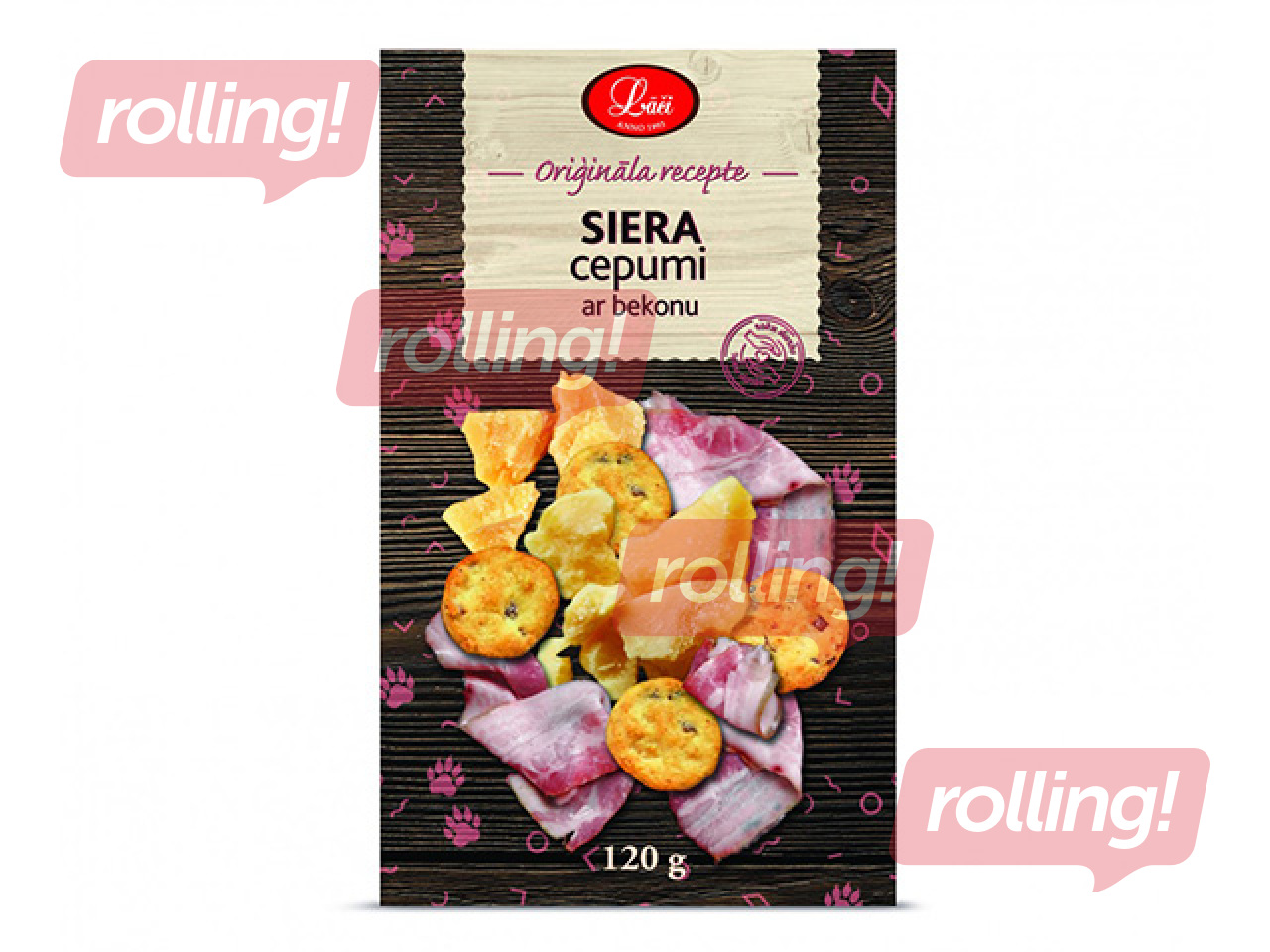 Cepumi Lāči, siera, ar bekonu, 120g