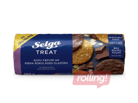 Cepumi Selga, auzu, ar piena šokolādes glazūru, 200g