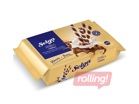 Vafeļu rullīši Selga, kakao, ar krēma pildījumu, 160g