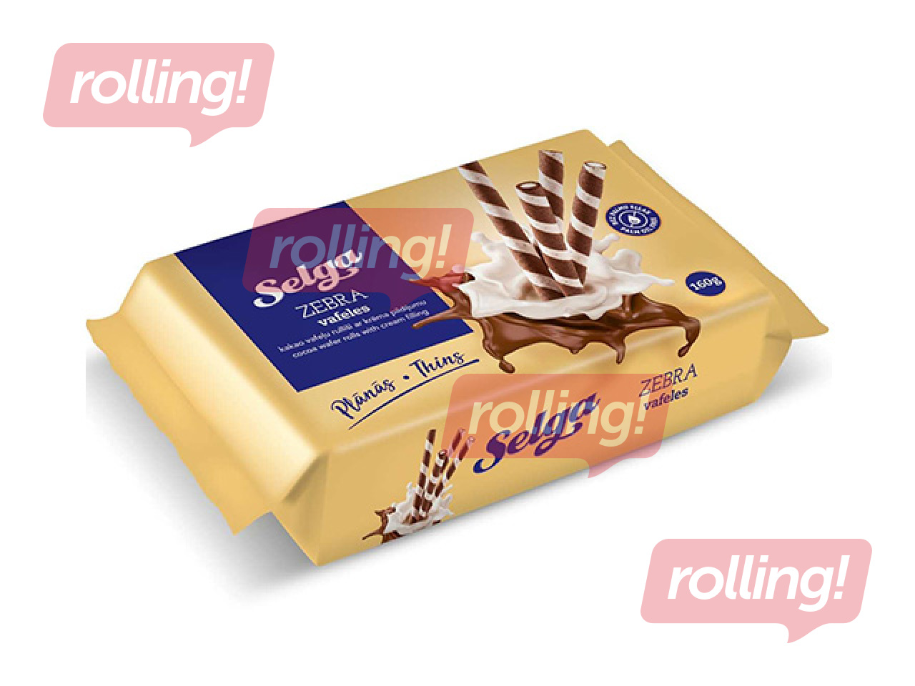 Wafer Rolls Selga, Cocoa, with Cream Filling, 160g