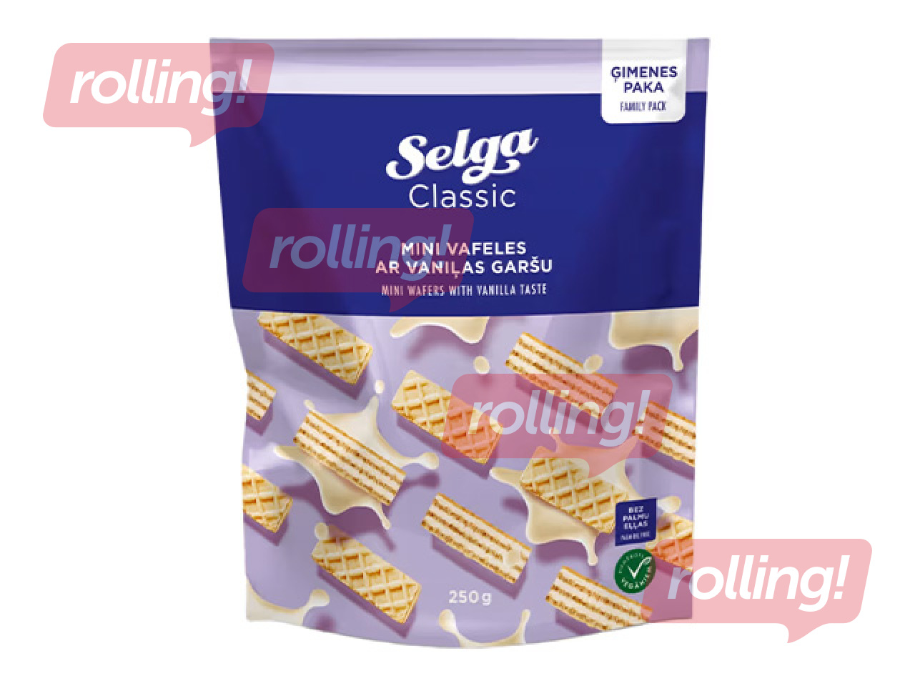 Mini vafeles Selga, vaniļas, 250g