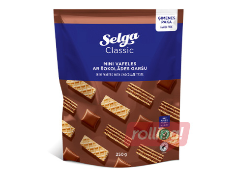 Mini vafeles Selga, šokolādes, 250g
