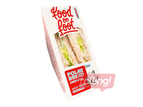 Sendvičs Mantinga Food on Foot, polārās maizes, ar vistu un romiešu salātiem, 155g
