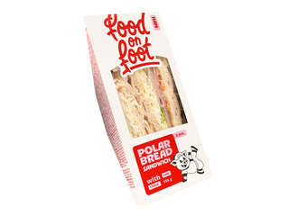 Sandwich Mantinga Food on Foot, polar bread, with ham and cheese, 155g