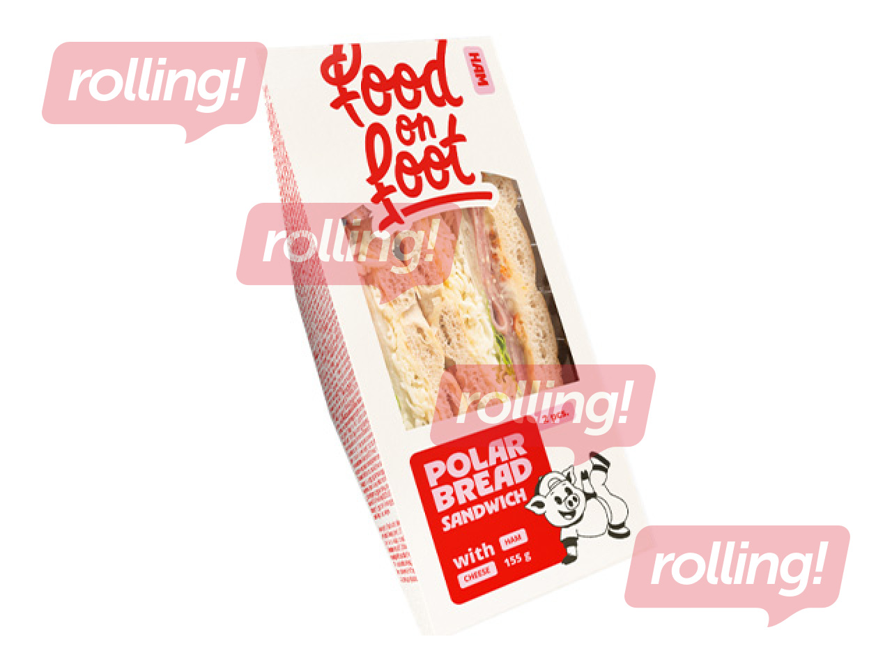 Võileib Mantinga Food on Foot, polarleivast, singi ja juustuga, 155g