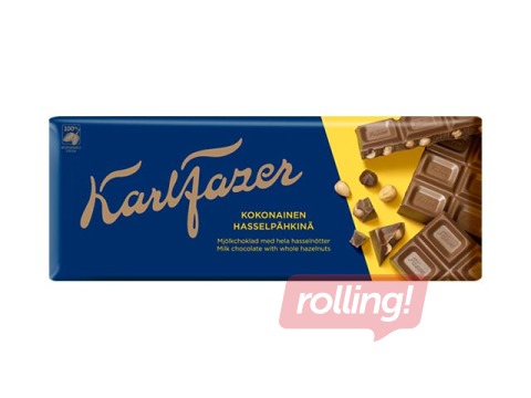 Šokolāde Karl Fazer, piena, ar lazdu riekstiem, 200g