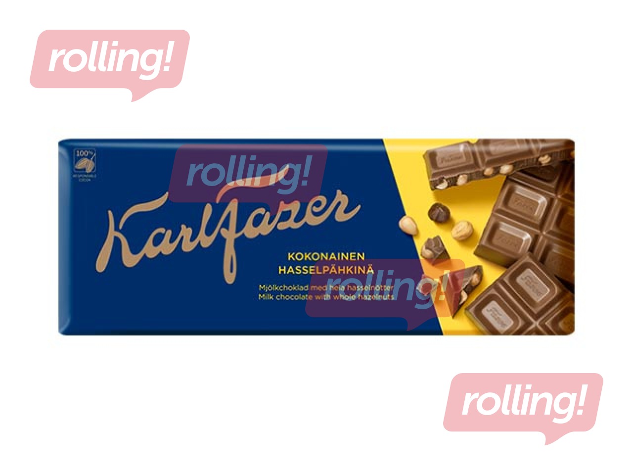 Šokolāde Karl Fazer, piena, ar lazdu riekstiem, 200g