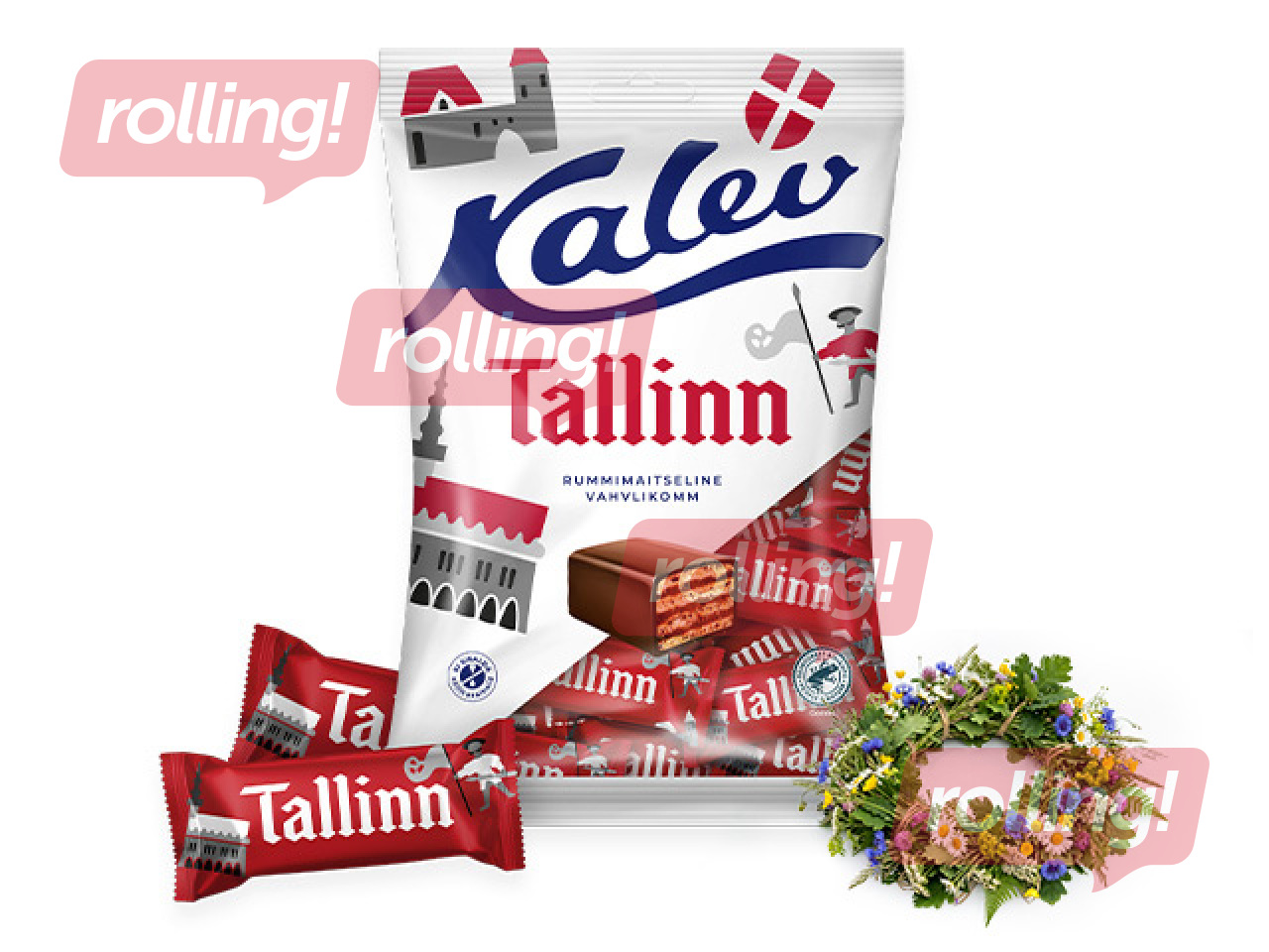 Vafeļu konfektes Kalev, Tallinn ar ruma garšu, 150g +Līgo dāvana!