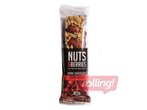 Batoniņš Nuts & Berries ar tumšo šokolādi un riekstiem, 40 g