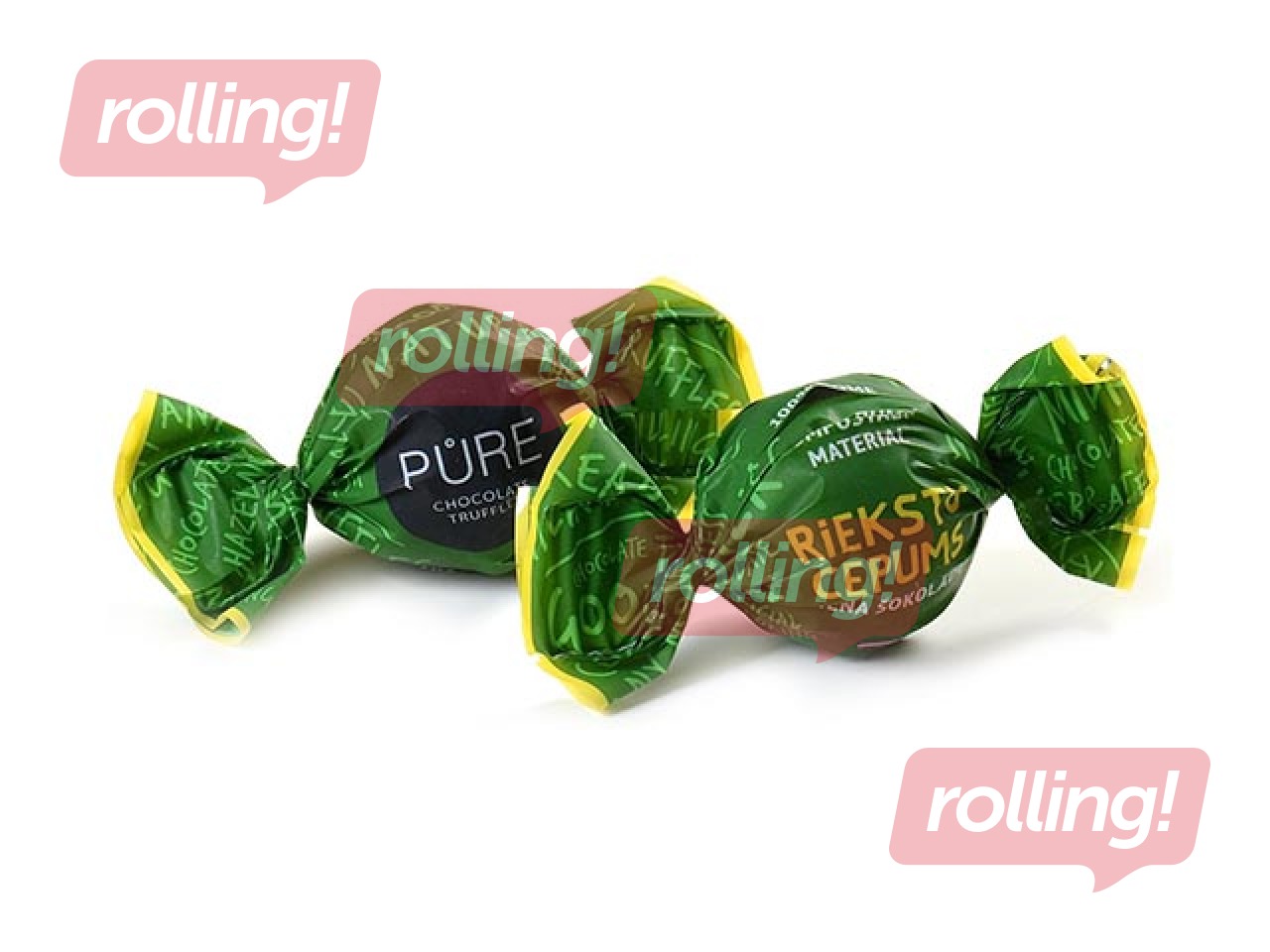 Piena šokolādes trifeles Pure Chocolate ar lazdu riekstu cepumu pildījumu, 1kg