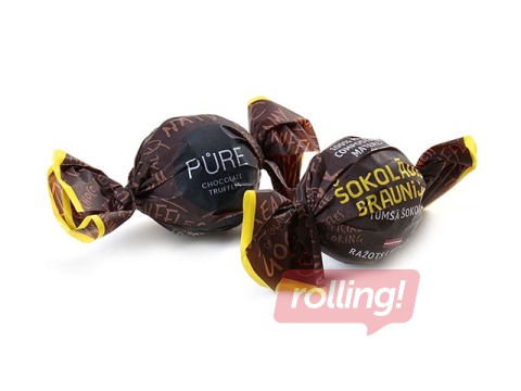 Tumšās šokolādes trifeles Pure Chocolate ar šokolādes braunija krēma pildījumu, 1kg