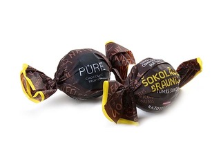 Tumšās šokolādes trifeles Pure Chocolate ar šokolādes braunija krēma pildījumu, 1kg