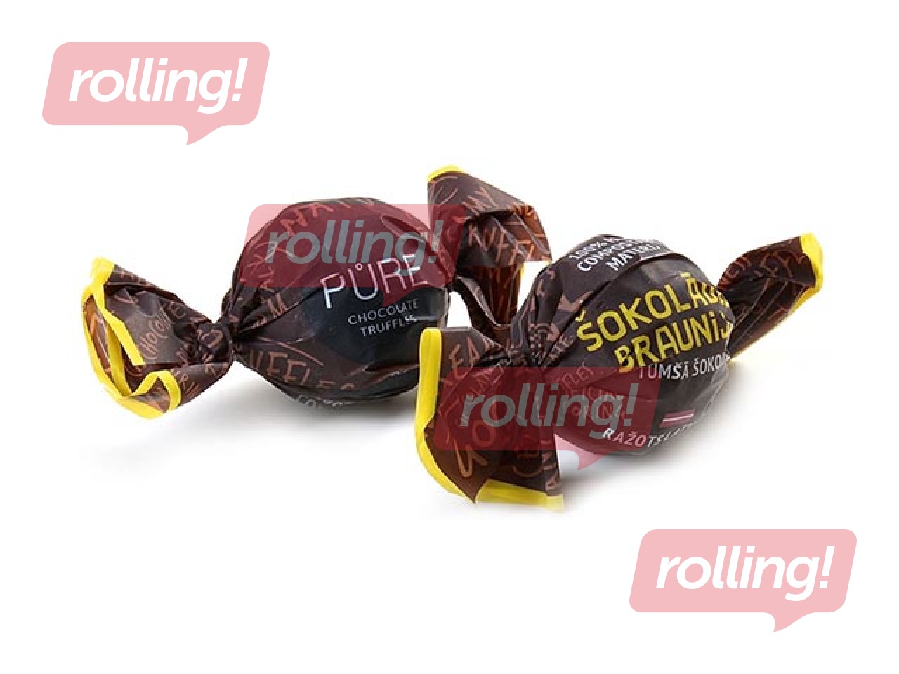 Tumšās šokolādes trifeles Pure Chocolate ar šokolādes braunija krēma pildījumu, 1kg