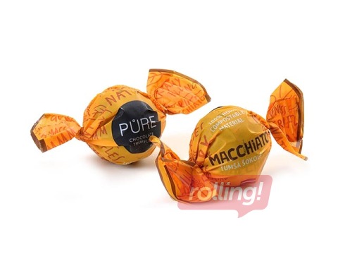 Tumšās šokolādes trifeles Pure Chocolate ar kafijas makjato krēma pildījumu, 1kg