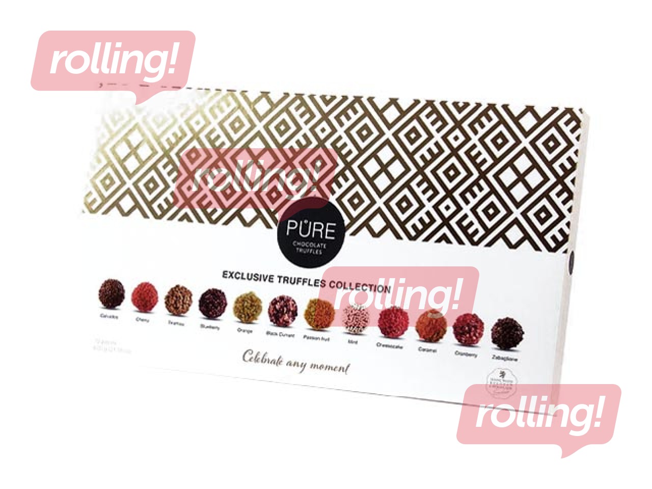 Šokolādes trifeļu kolekcija Pure Chocolate Latvju Raksti 20, 160g