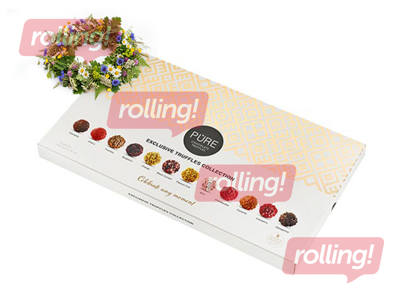 Šokolādes trifeļu kolekcija Pure Chocolate Latvju Raksti 72, 600g +Līgo dāvana!