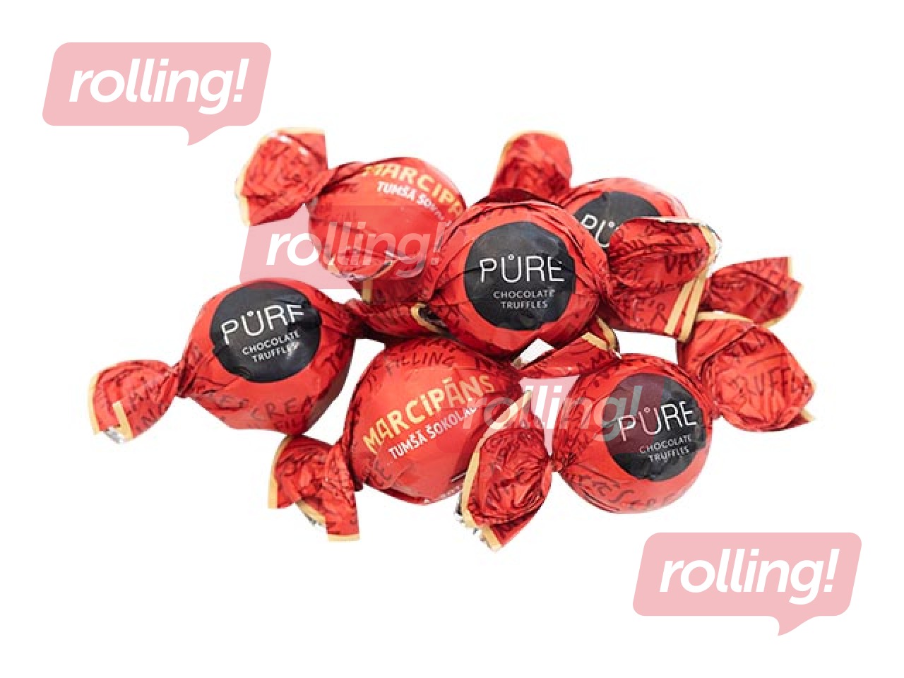 Tumšās šokolādes trifeles Pure Chocolate ar marcipāna krēma pildījumu, 1kg