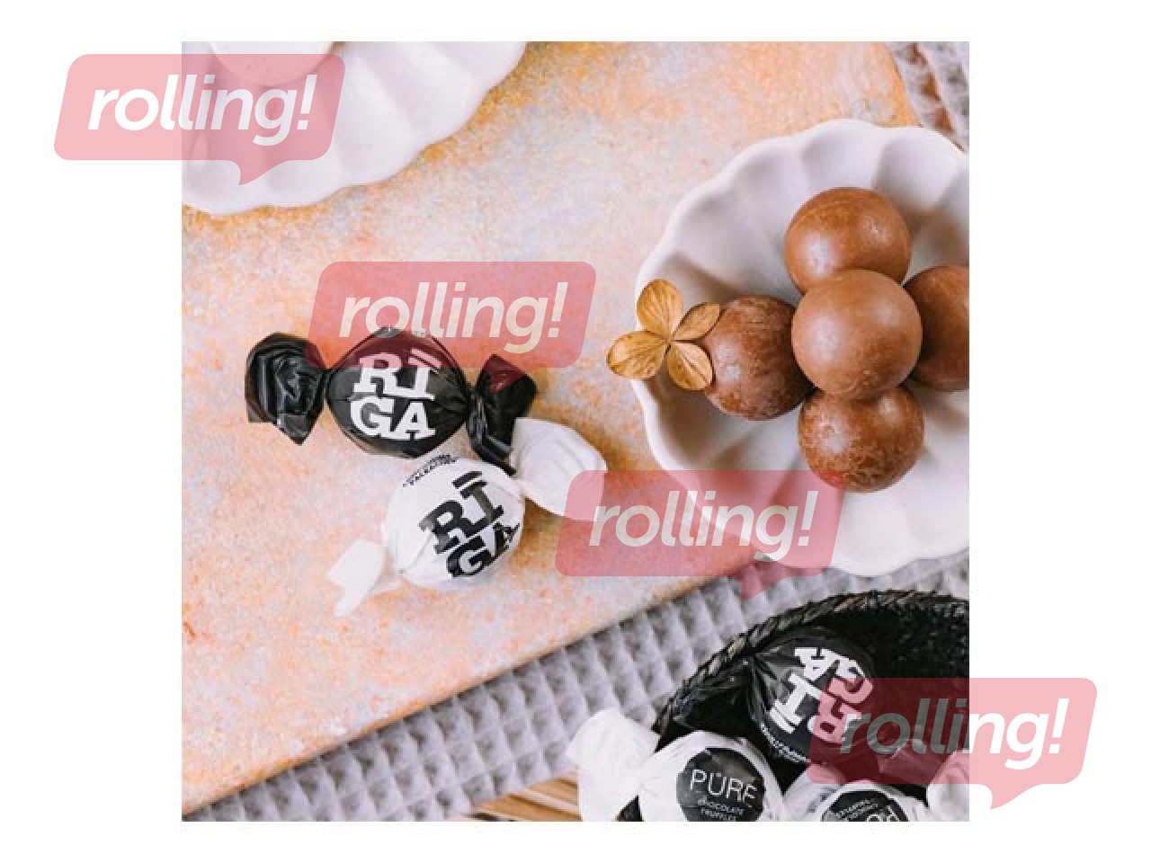 Milk chocolate truffles Pure Chocolate with blueberry yogurt cream filling Riga, 1 kg