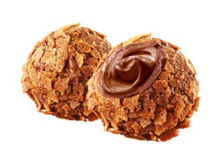 Piena šokolādes trifeles Pure Chocolate ar karameļu krēma pildījumu un vafeļu dekoru, 600g